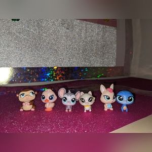 Lot of 6 Mini Littlest Pet Shop Figurines